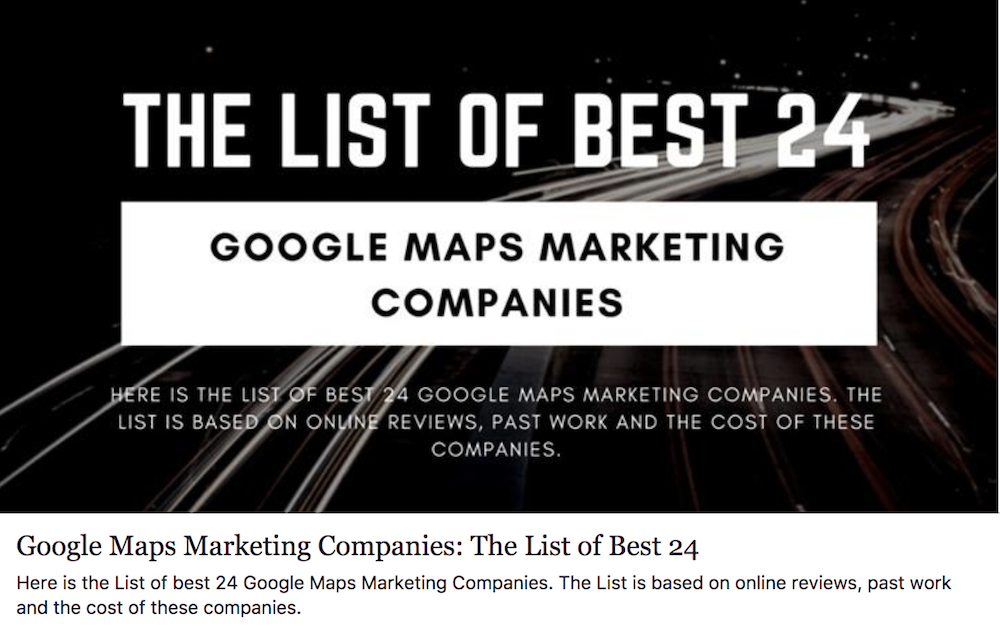 Google Maps Marketing Companies: The List of Best 24